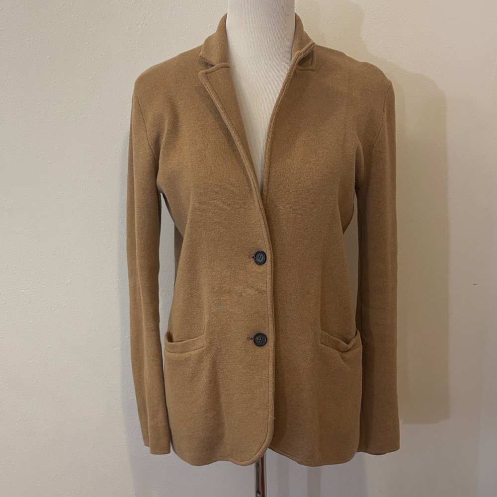 J. Crew Women's Camel Cotton Double Button Blazer Small